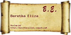Beretka Eliza névjegykártya